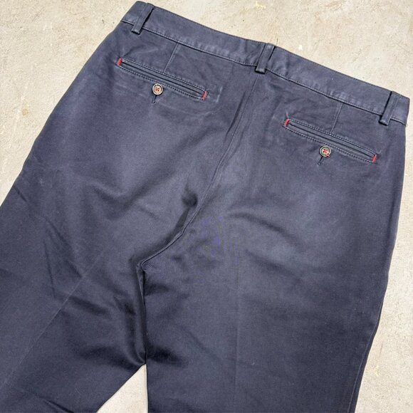 Carolina Herrera Navy Blue Chinos Mens Cotton Twill Pants 34x31 - Picture 8 of 9